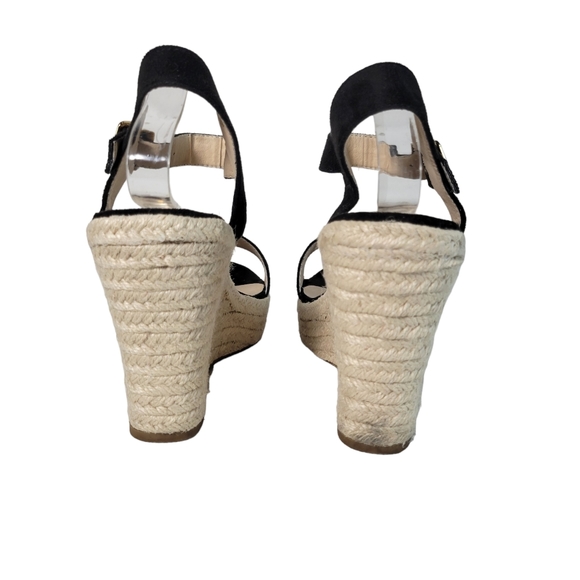 Vicki Vicki black velvet strap wedge espadrille sandals Size 8 - Picture 5 of 7